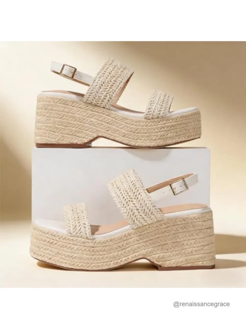 Espadrille Wedge Platform Sandals Womens Open Toe Ankle Strap Comfortable